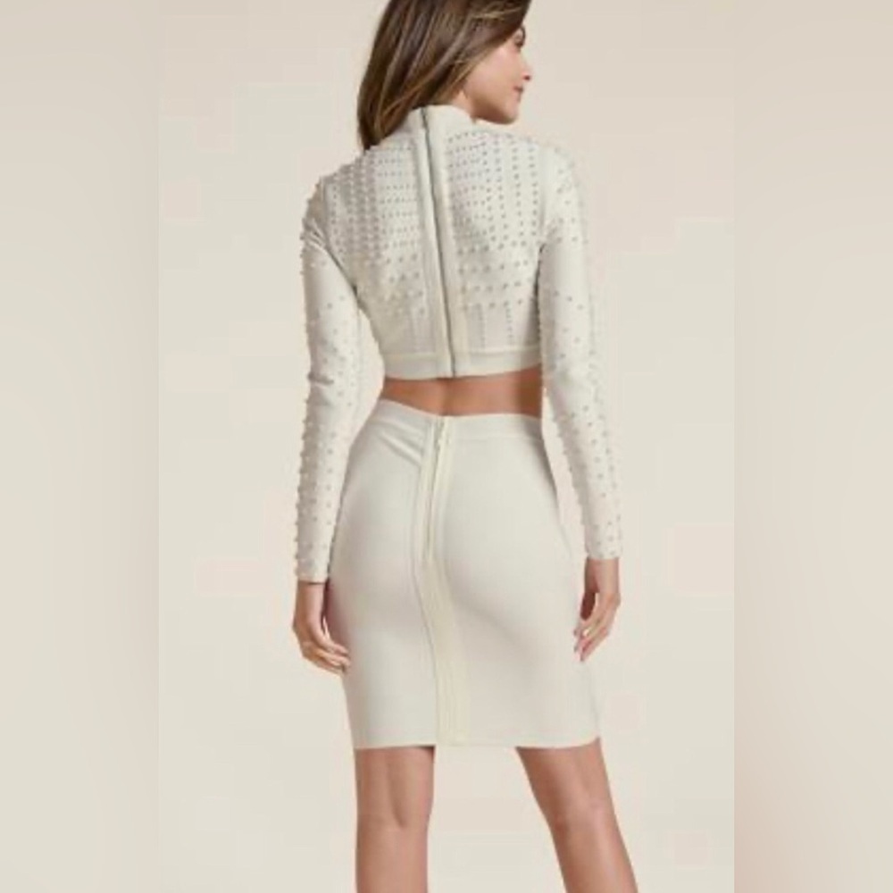 VENUS White Studded Crop Top. NWT size Large - Picture 4 of 16